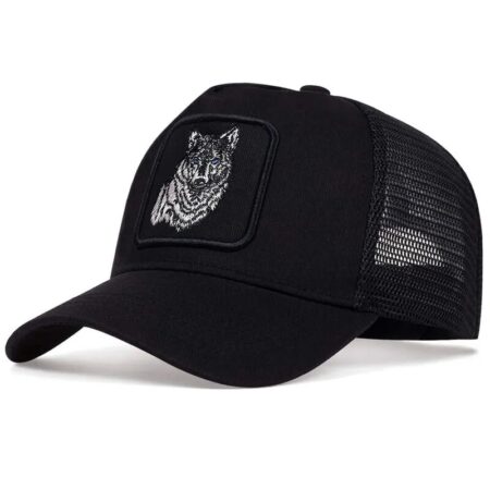 Hip Hop Black wolf Embroidery Baseball Caps Summer Mesh Snapback Hats For Women Men casquette Trucker Cap